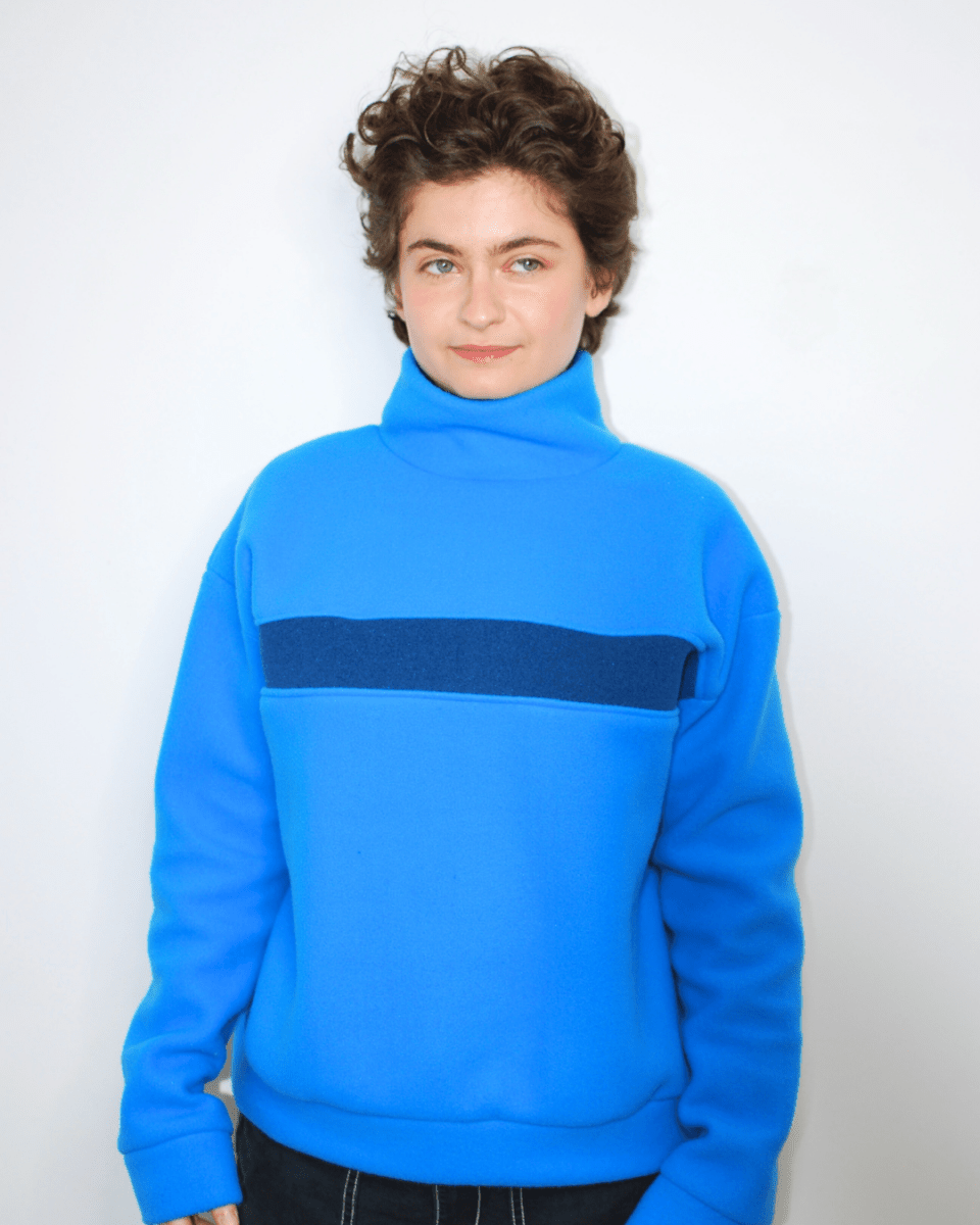 Inclusif_Ecoresponsable-Chandail-Polar-Bleu-Les_Filles_de_l_Usine-Fait_a_Montrealel Bleu - Les Filles de l'Usine